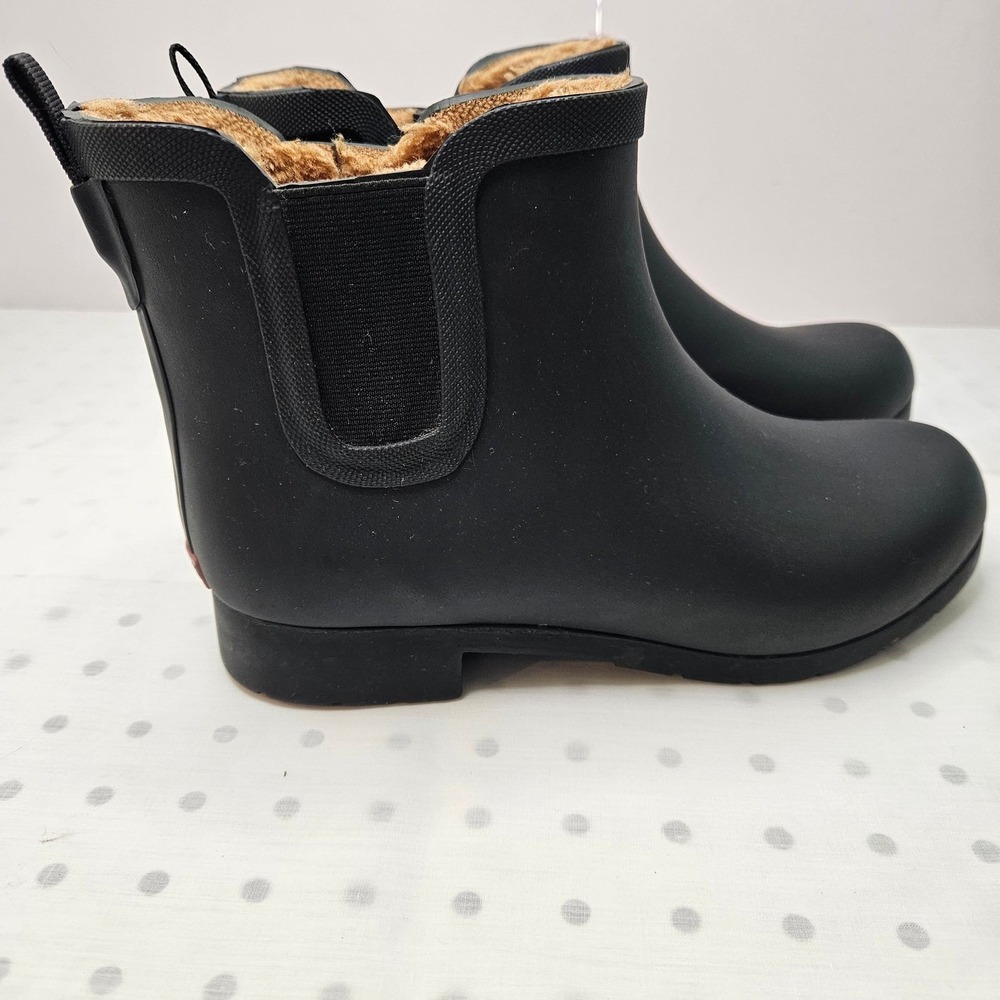 Chooka Women's Delridge Chelsea Waterproof Plush Lined Rain Boots in Black‎